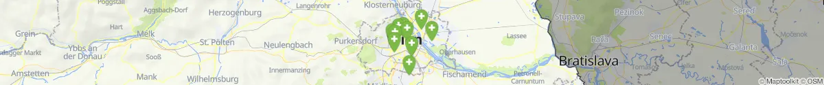Kartenansicht für Apotheken-Notdienste in Wien